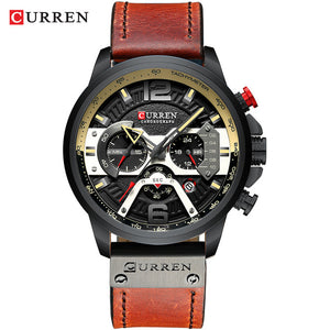 CURREN Casual Sport Watches for Men Blue Top Brand Luxury 8329 Leather Wrist Watch Man Clock Fashion Chronograph Wristwatch