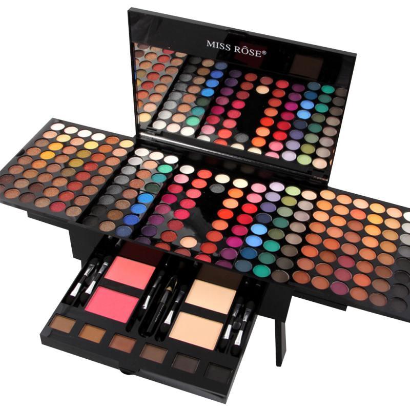 Miss Rose Long Lasting Waterproof Shimmer Makeup Kit Glitter Matte Soft Eyeshadow Palette Set Women Makeup 180 Colors Multicolor